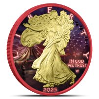 2025 1 oz Colorized Halloween American Silver Eagle Creepy Smile Coin (Capsule + Sleeve)