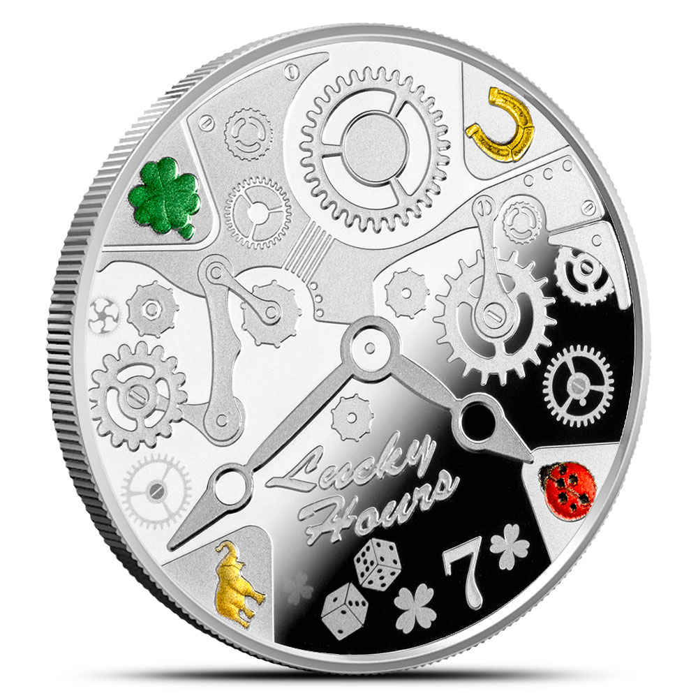 2025 14.14 Gram Proof Cameroon Silver Lucky Hours Clover Coin