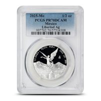 2025 1/2 oz Proof Mexican Silver Libertad Coin PCGS PR70