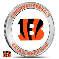 1 oz Colorized NFL Cincinnati Bengals Silver Round (BU)