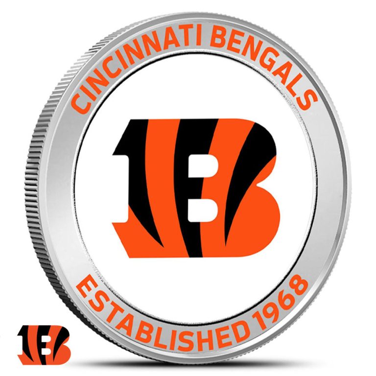 1 oz Colorized NFL Cincinnati Bengals Silver Round (BU)