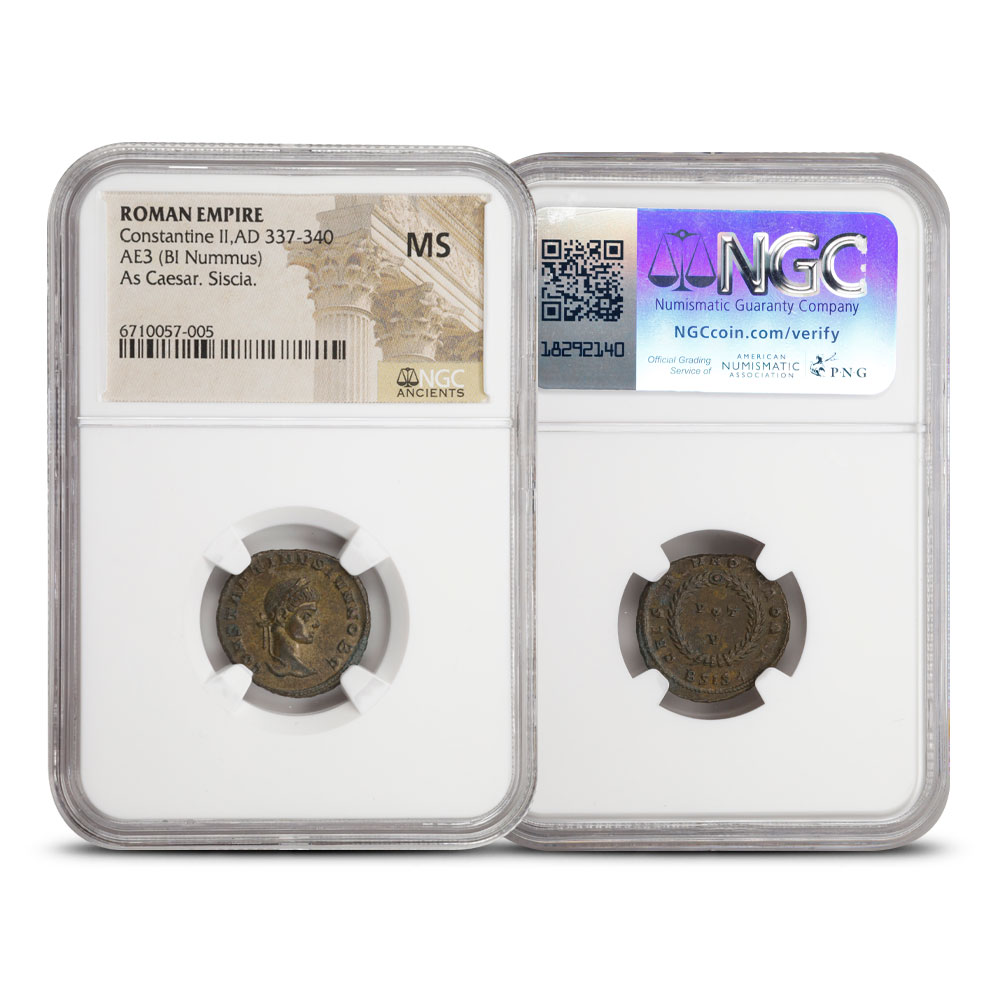 Roman Empire Constantine II,AD 337-340 AE3 (BI Nummus) NGC